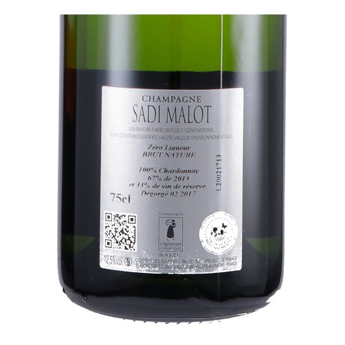 Champagne Brut Nature 1er Cru "Zéro Liqueur" - Sadi Malot