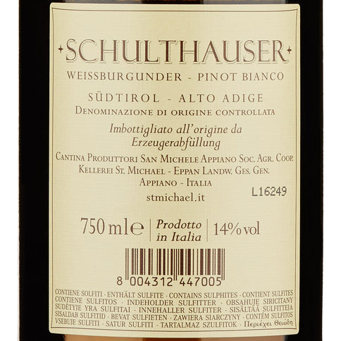 Alto Adige Pinot Bianco DOC "Schulthauser" 2024 - San Michele Appiano