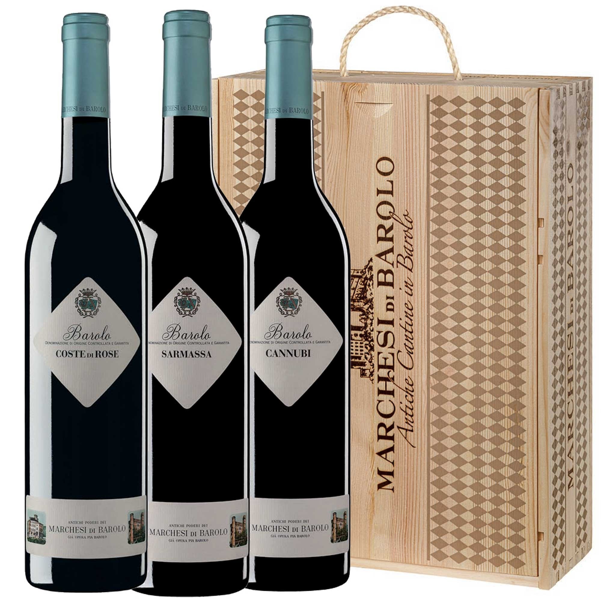 "I Cru di Barolo" - Marchesi di Barolo (cassetta di legno 3 bottiglie)