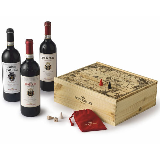 "Nipozzano" + "Nipozzano Vecchie Viti" + "Montesodi" - Frescobaldi (cassetta regalo con gioco dell'oca)