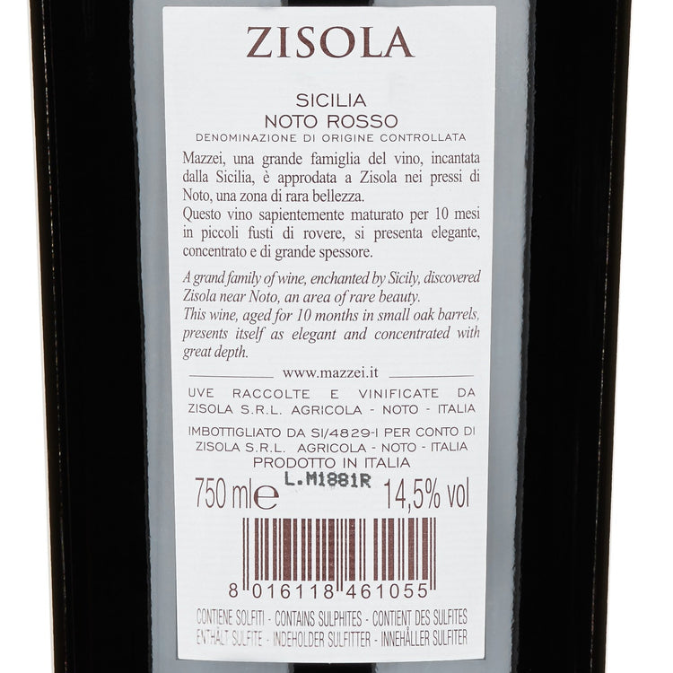 Sicilia Rosso DOC “Zisola” 2022 - Mazzei, Zisola